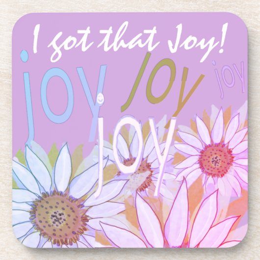 Personalize Daisy: Floral Joy, Joy, Joy! Getränkeuntersetzer (Vorderseite)