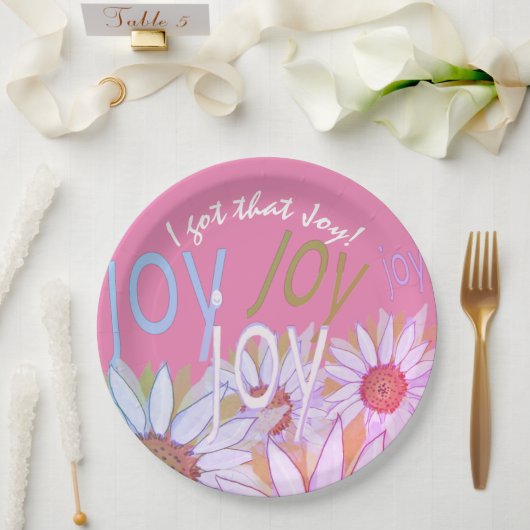 Personalize Daisy: Floral Joy, Joy, Joy! Pappteller (Hochzeit)