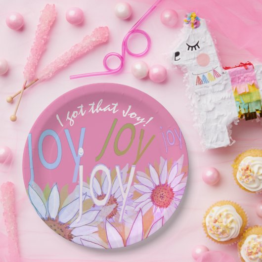 Personalize Daisy: Floral Joy, Joy, Joy! Pappteller (Party)