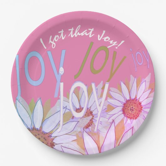 Personalize Daisy: Floral Joy, Joy, Joy! Pappteller (Vorderseite)