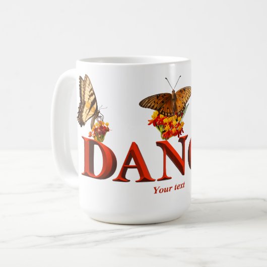 Personalize Dance sign with butterflies  Kaffeetasse (Vorderseite Links)