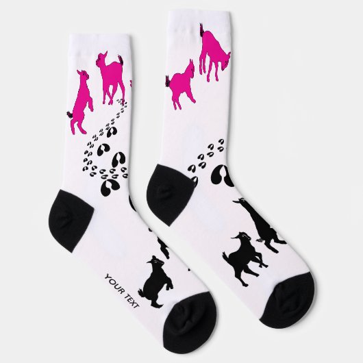 PERSONALIZE Dancing Goats and HoofPrints Socken (Rechts)