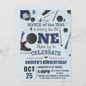 Personalize Digital Hockey 1st Birthday Party Einladung (Vorne/Hinten)