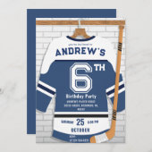 Personalize Digital Hockey Birthday Party Einladung (Vorne/Hinten)