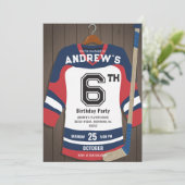 Personalize Digital Hockey Birthday Party Einladung (Stehend Vorderseite)