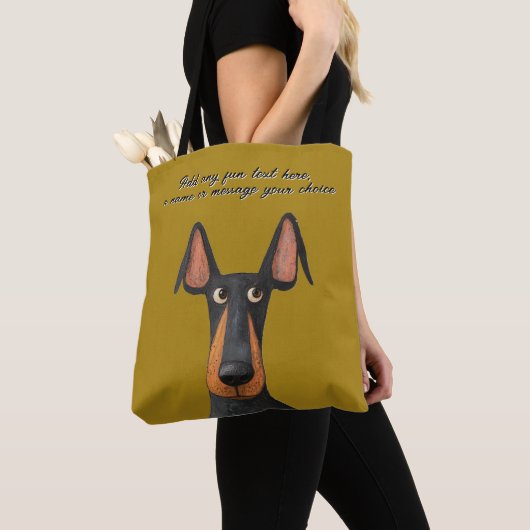 Personalize Doberman Dog Black Tan Mustard Yellow Tasche (Von Nahem)