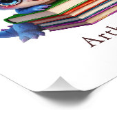 Personalize Dragon Art Print Custom Name Kids Room Fotodruck (Ecke)