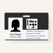 Personalize employee ID card with photo & QR code Ausweis (Vorderseite)