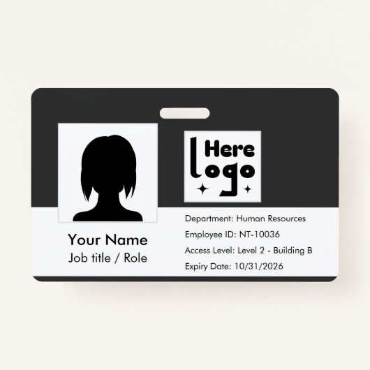 Personalize employee ID card with photo & QR code Ausweis (Vorderseite)