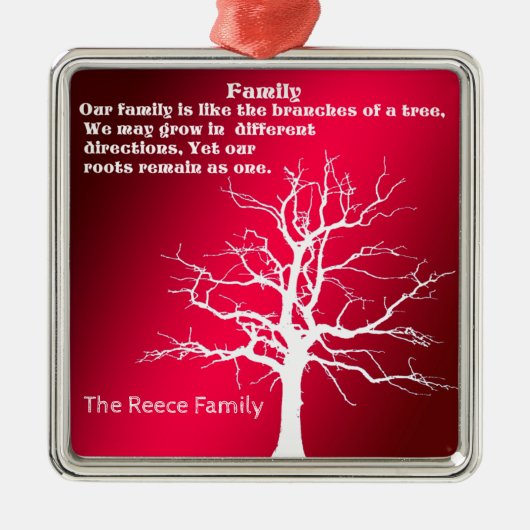 PERSONALIZE FAMILY QUOTE ORNAMENT AUS METALL (Vorne)