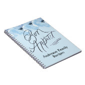 Personalize Family Rezepte Bon Appetit Blue Floral Notizblock (Rechte Seite)