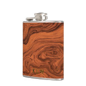 Personalize faux walnut wood flachmann (Links)