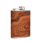 Personalize faux walnut wood flachmann (Rechts)