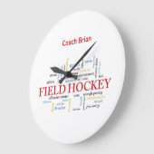 Personalize, Field Hockey Coach Thank You in Words Große Wanduhr (Winkel)