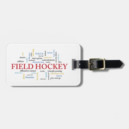 Personalize, Field Hockey Coach Vielen Dank in Wor Gepäckanhänger (Vorderseite horizontal)
