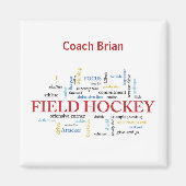 Personalize, Field Hockey Coach Vielen Dank in Wor Magnet (Vorne)