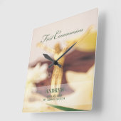 Personalize, First Communitygratulation Quadratische Wanduhr (Winkel)