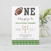 Personalize First Year Down American Football  Einladung (Stehend Vorderseite)