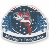 Personalize fishing gear with this patriotic bass  aufkleber (Vorderseite)