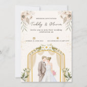 Personalize Floral wedding Invitation Einladung (Vorderseite)