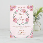 Personalize Floral wedding Invitation Einladung (Stehend Vorderseite)
