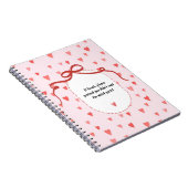 PERSONALIZE French Ribbon Hearts Pattern Notebook Notizblock (Rechte Seite)