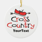 PERSONALIZE Funny Cross Country Runner ©Shoshoe Ar Keramik Ornament (Vorne)