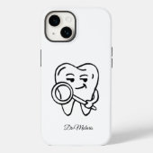 Personalize Funny Dentist Cartoon Tooth Phone Case (Rückseite)