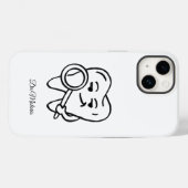 Personalize Funny Dentist Cartoon Tooth Phone Case (Rückseite (Horizontal))