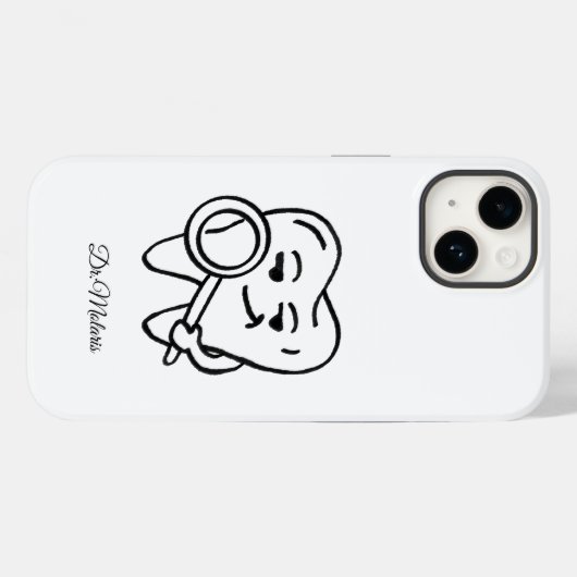 Personalize Funny Dentist Cartoon Tooth Phone Case (Rückseite (Horizontal))