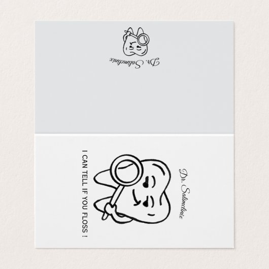 Personalize Funny Dentist Tooth business card (Außenseite Aufgefaltet)