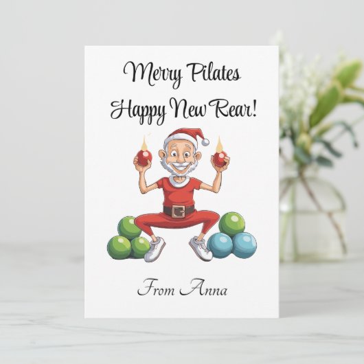 Personalize Funny Pilates Instructor Weihnachten (Stehend Vorderseite)