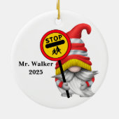 Personalize Gnome School Crossing Guard Keramik Ornament (Hinten)