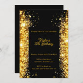Personalize Gold Glitzer Geburtstagseinladung Einladung (Vorne/Hinten)