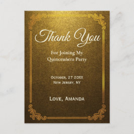 Personalize Gold Vielen Dank, dass Sie sich meinem Postkarte