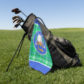 Personalize Golf Green Plaid Golfhandtuch (Gras)