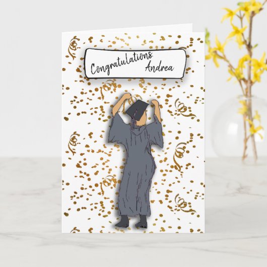 Personalize gratulation Graduate (Hispanic) Karte (Gelbe Blume)