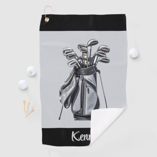 Personalize Gray Golfhandtuch (Insitu)