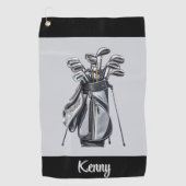 Personalize Gray Golfhandtuch (Vorderseite)