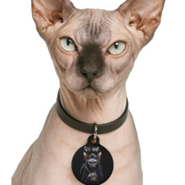 Personalize Grim Reaper Sphynx Cat Funny Haustiermarke