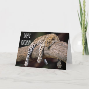 Personalize Happy Birthday Card - Lazy Day Leopard Karte