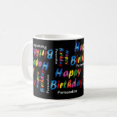 Personalize Happy Birthday Kaffeetasse (Vorderseite Links)