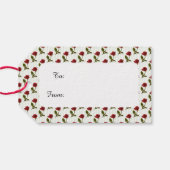 Personalize: Happy Birthday Rote Rosen Muster Geschenkanhänger (Rückseite Horizontal)