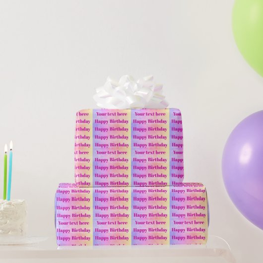 Personalize Happy Birthday Wrapping Paper Geschenkpapier (Partygeschenke)