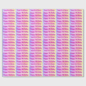 Personalize Happy Birthday Wrapping Paper Geschenkpapier (Flach)
