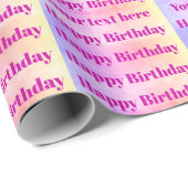 Personalize Happy Birthday Wrapping Paper Geschenkpapier (Rolleneckpunkt)