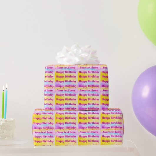 Personalize Happy Birthday Wrapping Paper Geschenkpapier (Partygeschenke)