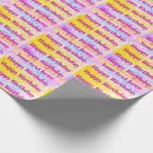 Personalize Happy Birthday Wrapping Paper Geschenkpapier (Ecke)