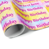 Personalize Happy Birthday Wrapping Paper Geschenkpapier (Rolleneckpunkt)