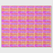 Personalize Happy Birthday Wrapping Paper Geschenkpapier (Flach)